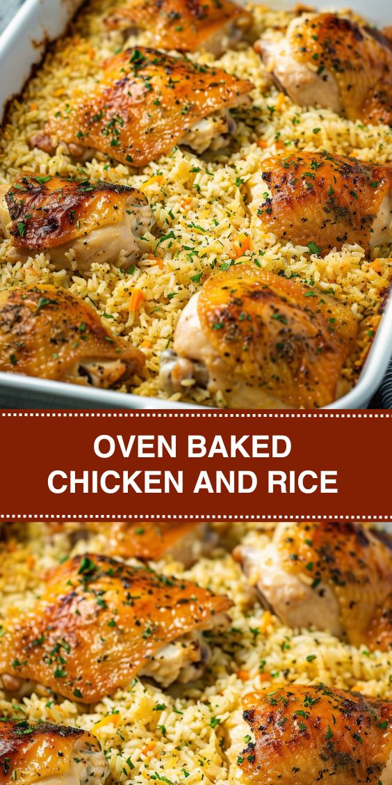 Oven Baked Chicken and Rice - EtastyRecipes - Easy Recipes