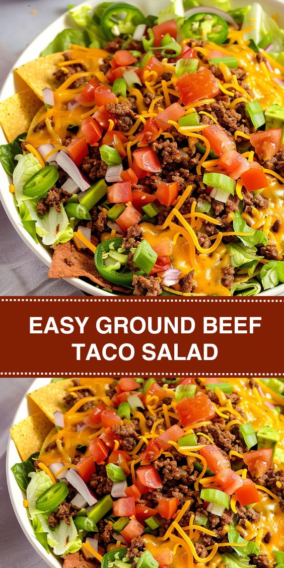 Easy Ground Beef Taco Salad - EtastyRecipes - Easy Recipes