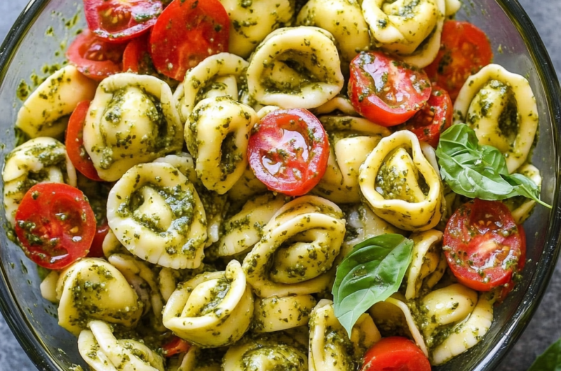 Easy Pesto Tortellini Pasta Salad